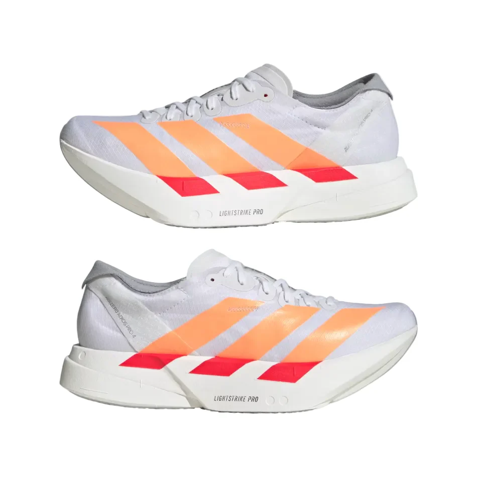 adidas Women's Adios Pro 4 Running Shoes in Cloud White/Beam Orange/Lucid Red SS26 - Image 2