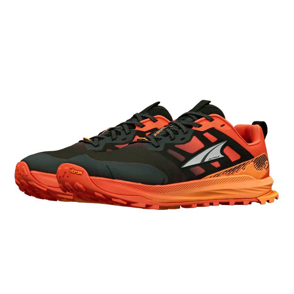 Altra Men's Lone Peak 9+ Trail Running Shoes in Black/Orange SS26 - Image 3
