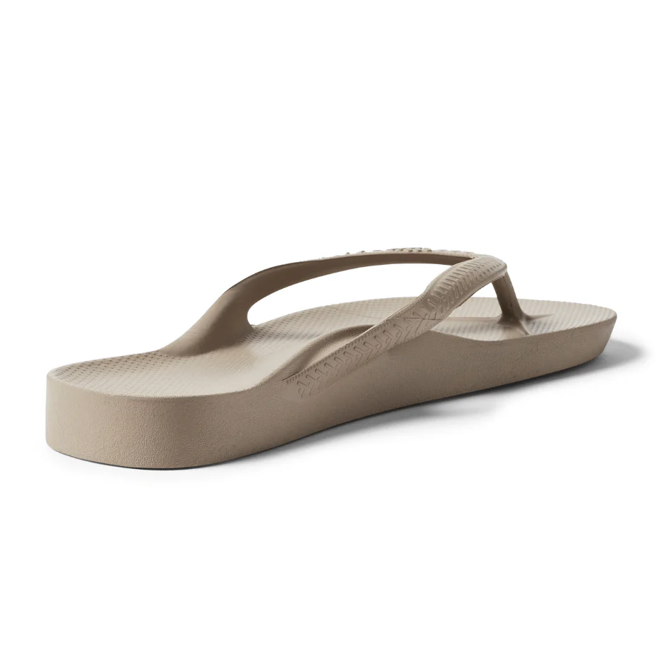 Archies Arch Support Flip Flops in Taupe - Image 3