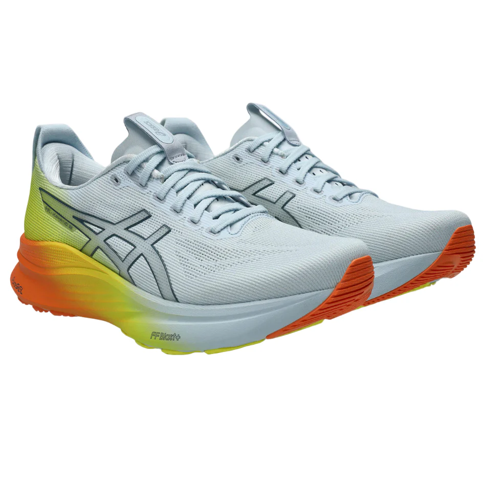 ASICS Men's GEL-KAYANO 32 Sunny Sizzle Running Shoes in Sky/Lemon Spark SS26 - Image 3
