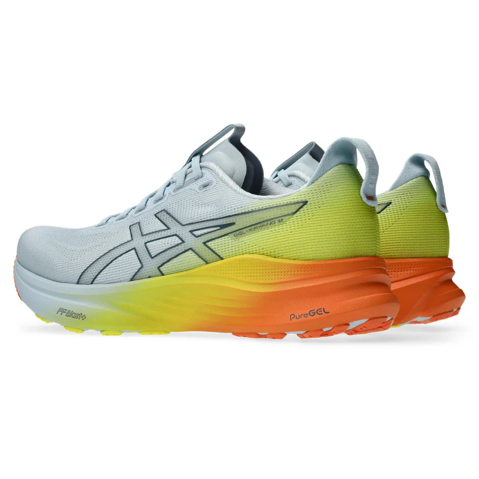 ASICS Men's GEL-KAYANO 32 Sunny Sizzle Running Shoes in Sky/Lemon Spark SS26 - Image 6