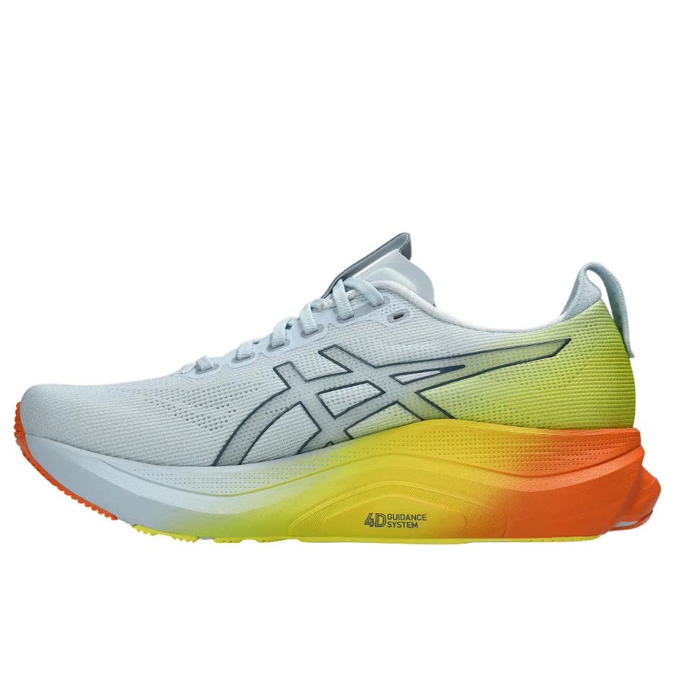 ASICS Men's GEL-KAYANO 32 Sunny Sizzle Running Shoes in Sky/Lemon Spark SS26 - Image 7