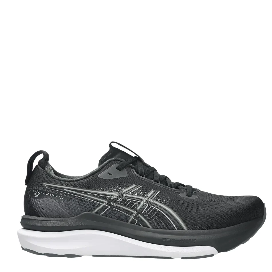 ASICS Men's GEL-KAYANO 33 Running Shoes in Black/White AW26
