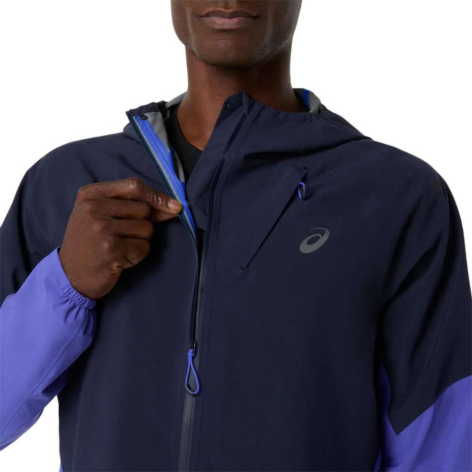 ASICS Men's METARUN LEGEND JACKET in Midnight/Cobalt Burst/Illuminate Green SS26 - Image 6