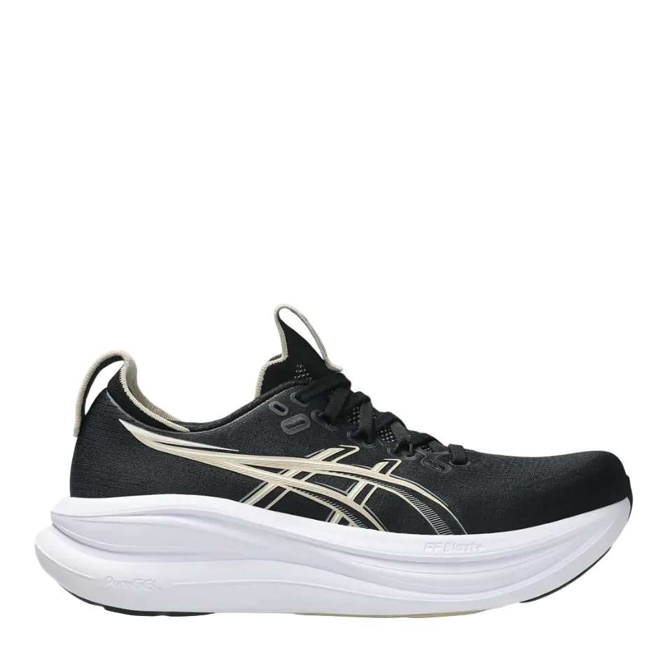 ASICS Women's GEL-NIMBUS 28 Running Shoes in Black/Feather Grey AW26