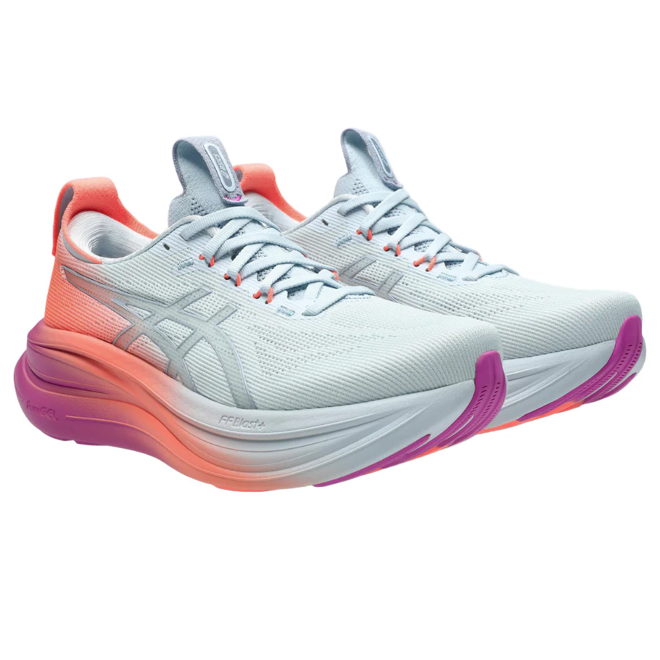 ASICS Women's GEL-NIMBUS 28 Sunny Sizzle Running Shoes in Sky/Digital Sakura SS26 - Image 3