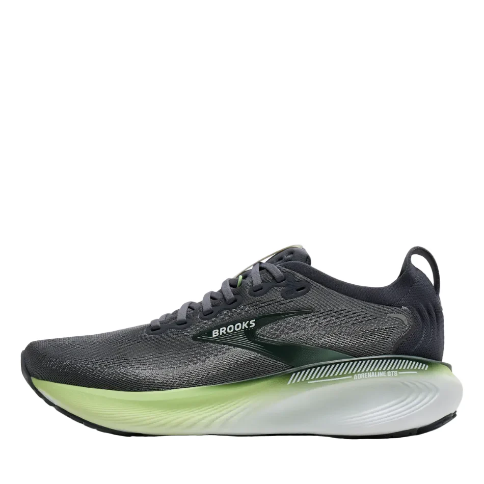 Brooks Men's Adrenaline GTS 25 Running Shoes in Grey/Paradise Green/Spruce AW26 - Image 5