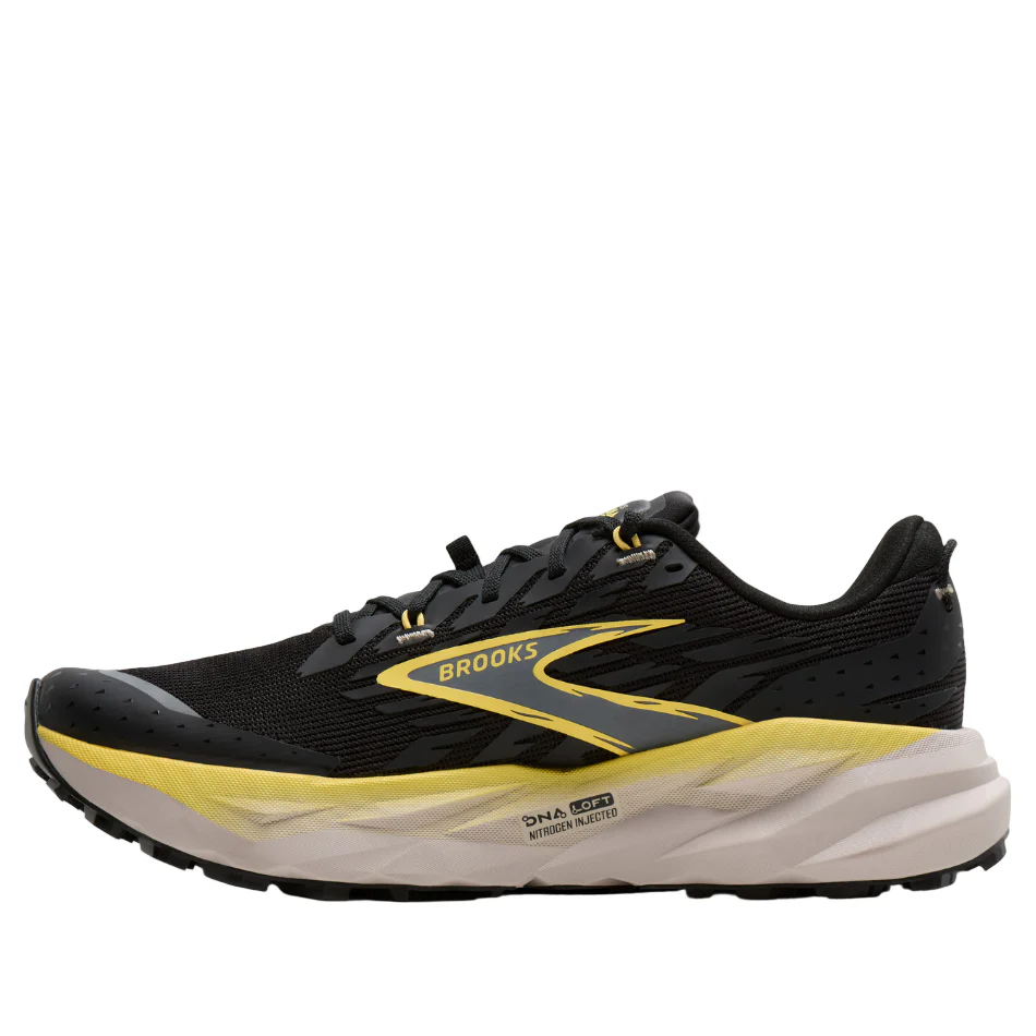 Brooks Men's Cascadia 19 Trail Running Shoes in Black/Yellow/Chateau SS26 - Image 5