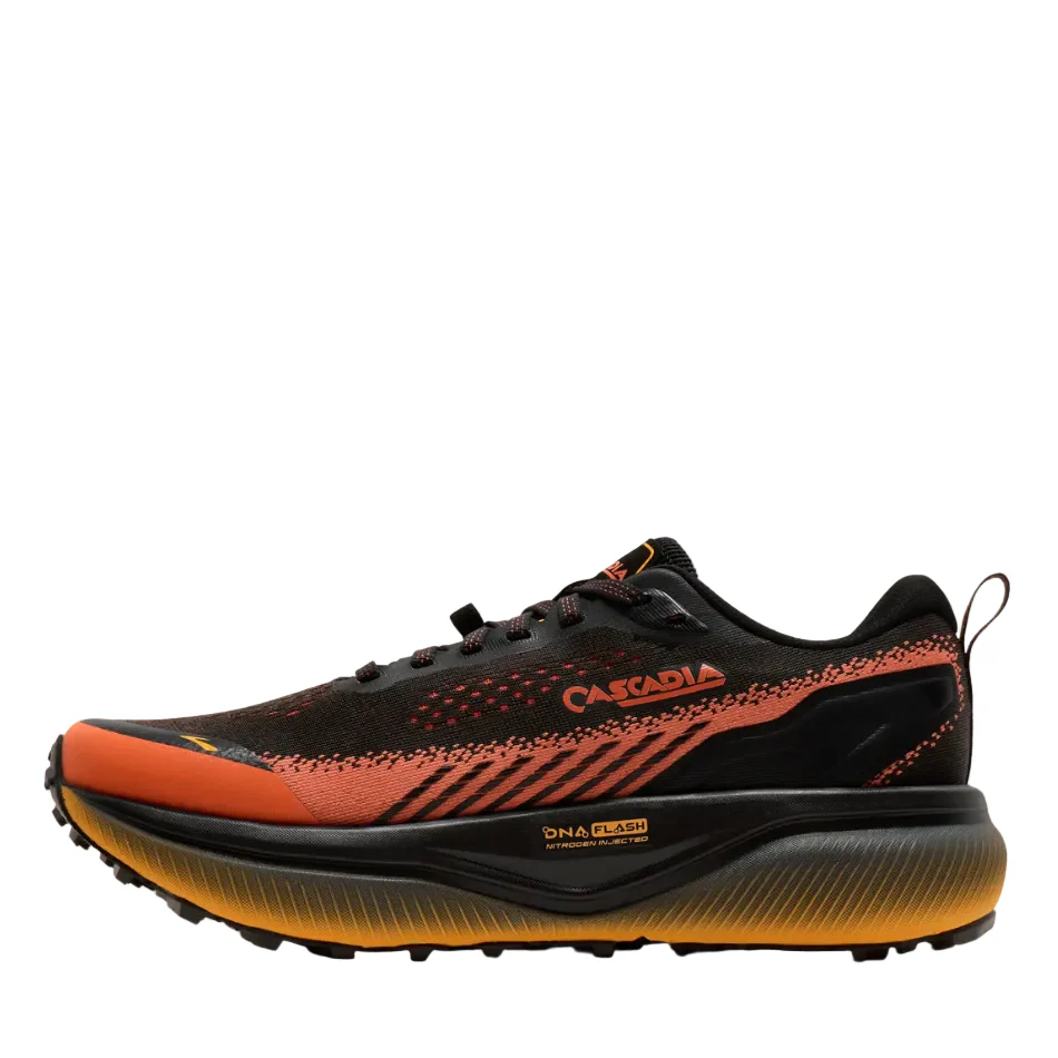 Brooks Men's Cascadia 20 Trail Running Shoes in Black/Tigerlily/Orange AW26 - Image 4