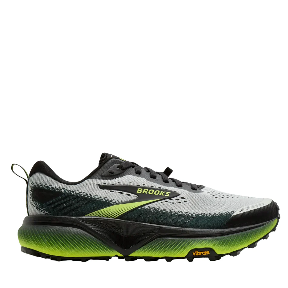 Brooks Men's Cascadia 20 Wide Fitting (2E) Trail Running Shoes in Grey/Black/Nightlife AW26