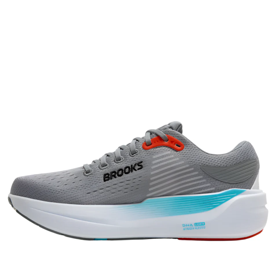 Brooks Men's Ghost Max 3 Running Shoes in Primer Grey/Antarctica/Red AW25 - Image 5