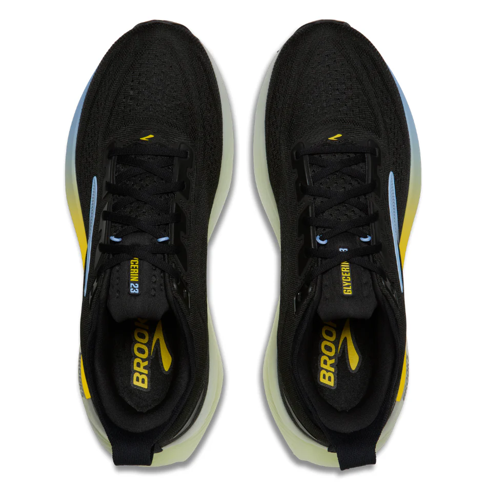 Brooks Men's Glycerin 23 Running Shoes in Black/Cyber Yellow/Nightlife AW26 - Image 2