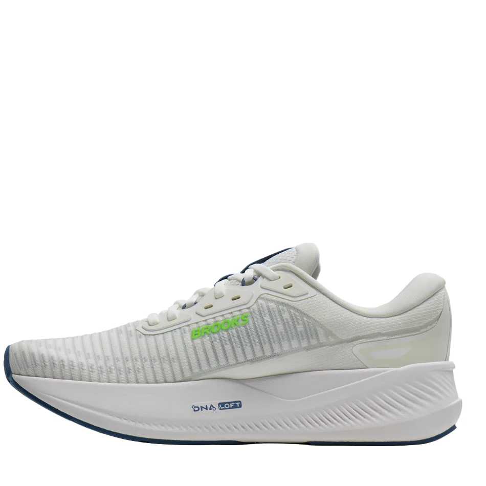 Brooks Men's Revel Max Running Shoes in White/Moonlight/Green Gecko SS26 - Image 5