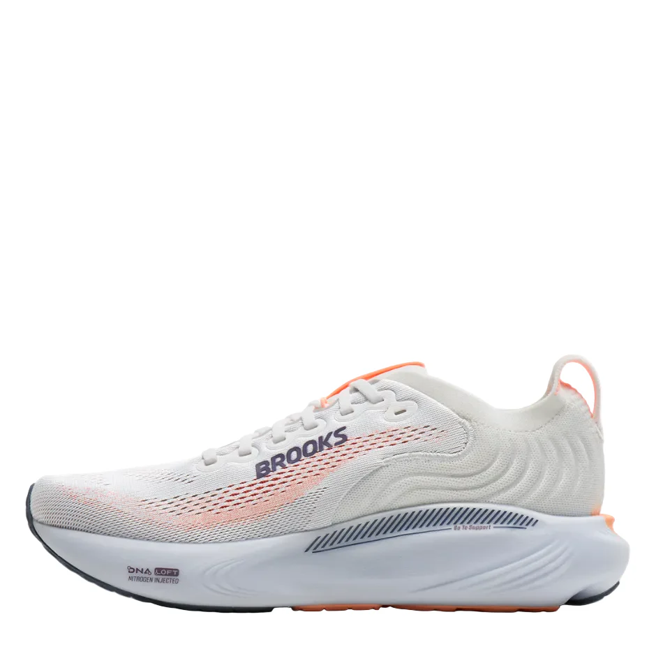 Brooks Women's Adrenaline GTS 25 Running Shoes in Oyster Mushroom/Peach/Grape AW26 - Image 5