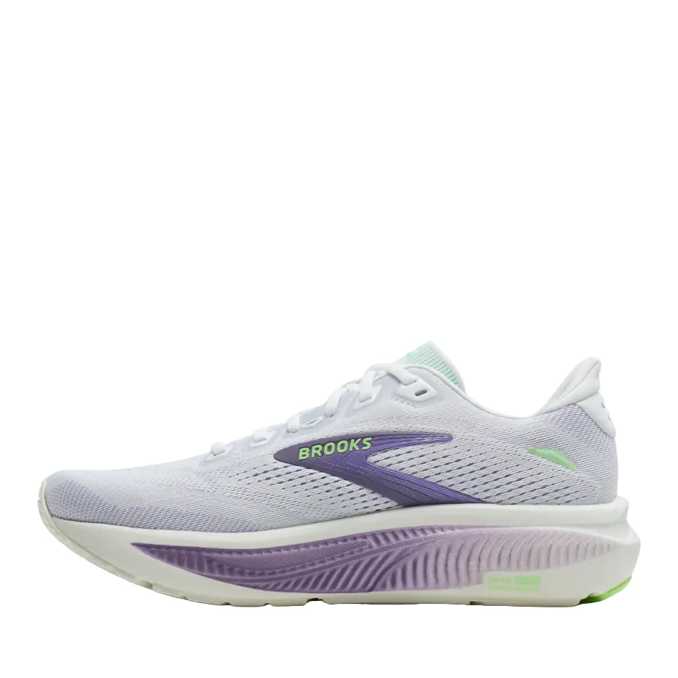 Brooks Women's Ghost 18 Running Shoes in White/Purple Hebe/Green AW26 - Image 5