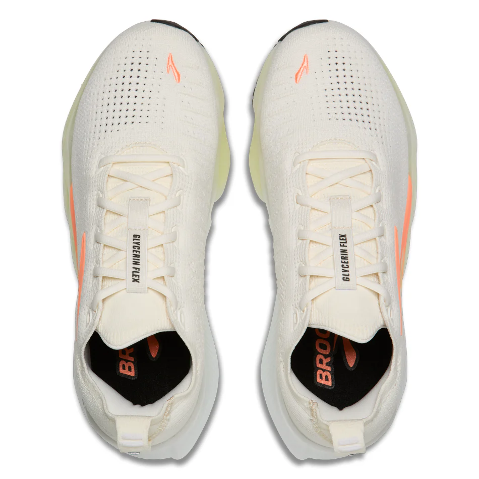 Brooks Women's Glycerin Flex Running Shoes in White/Peach/Nightlife AW26 - Image 2