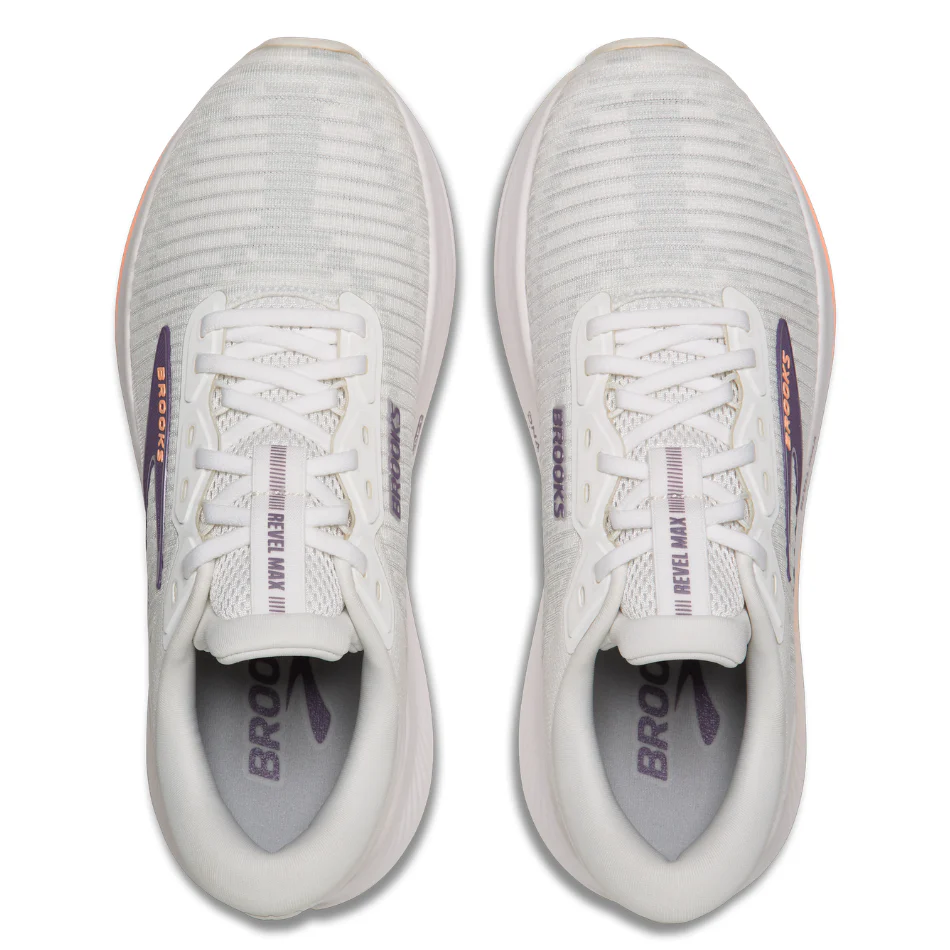 Brooks Women's Revel Max Running Shoes in Bright White/MulledGrape/Peach AW26 - Image 2