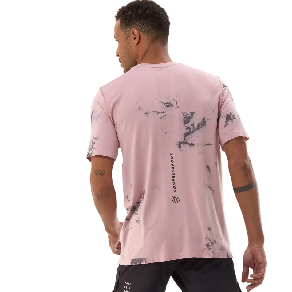 Compressport Men's Performance Short Sleeved T-shirt - Eat My Dust in Zephyr Tie Dye SS26 - Image 2