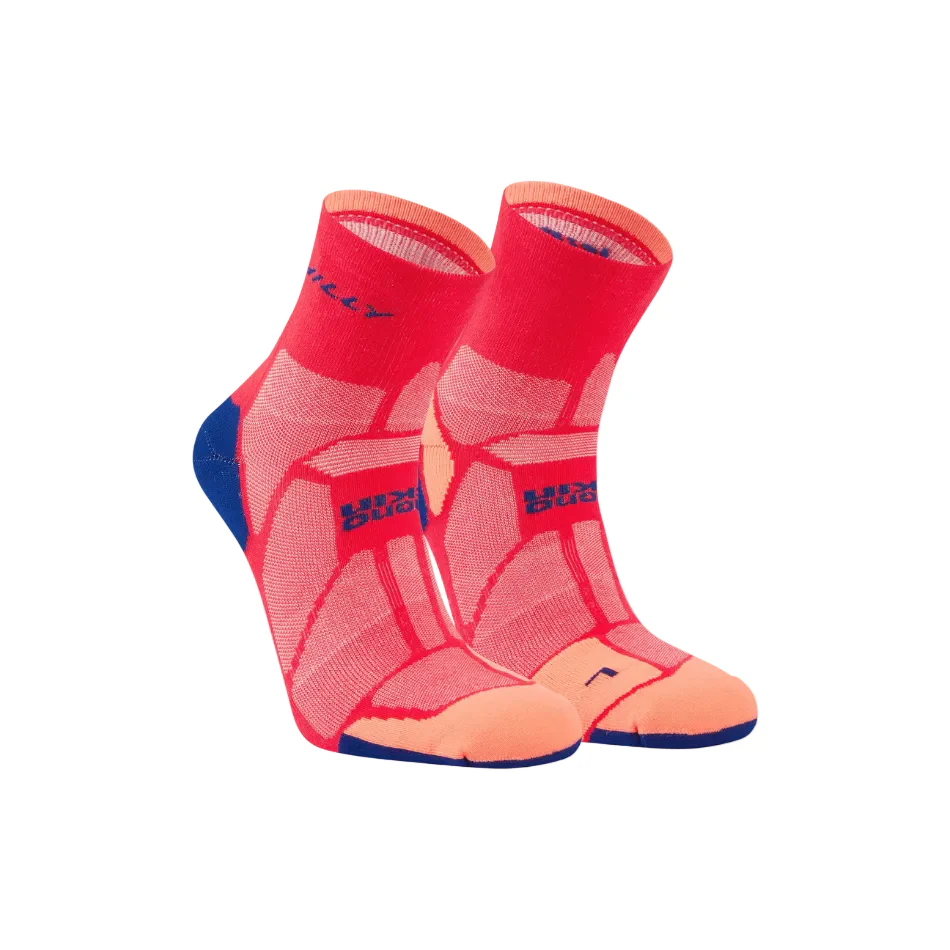Hilly Unisex Marathon Fresh Anklet Socks Min in Hot Pink/Blue SS26 - Image 2