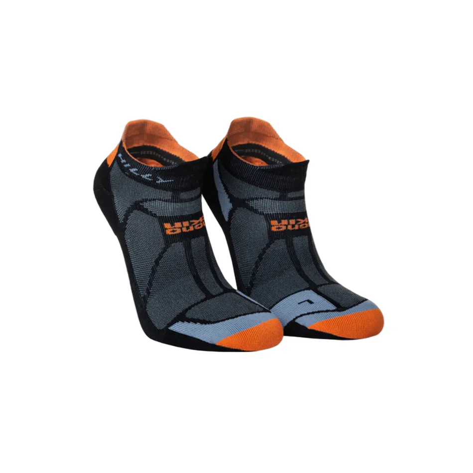 Hilly Unisex Marathon Fresh Socklet Min in Black/Orange SS26