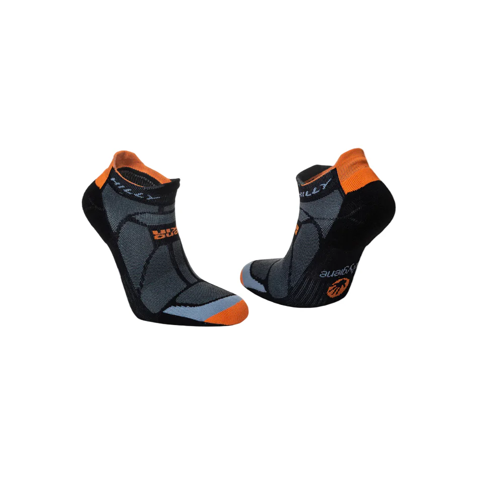 Hilly Unisex Marathon Fresh Socklet Min in Black/Orange SS26 - Image 2