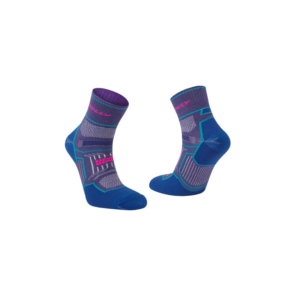 Hilly Unisex Twin Skin Anklet Socks Med in Grape/Blue SS26 - Image 2