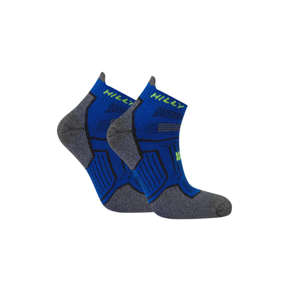 Hilly Unisex Twin Skin Socklet Med in Cobalt/Grey Marl SS26 - Image 2