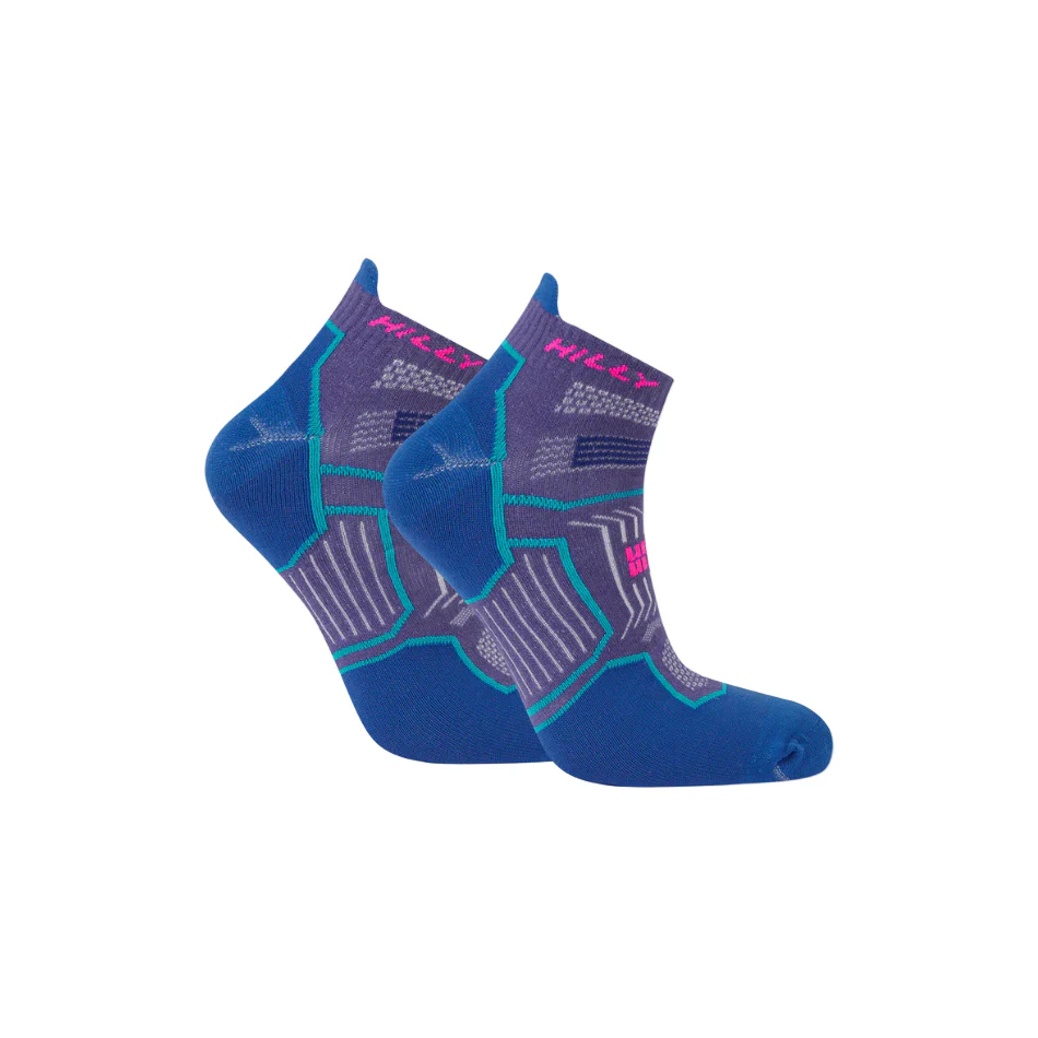 Hilly Unisex Twin Skin Socklet Med in Grape/Blue SS26 - Image 2