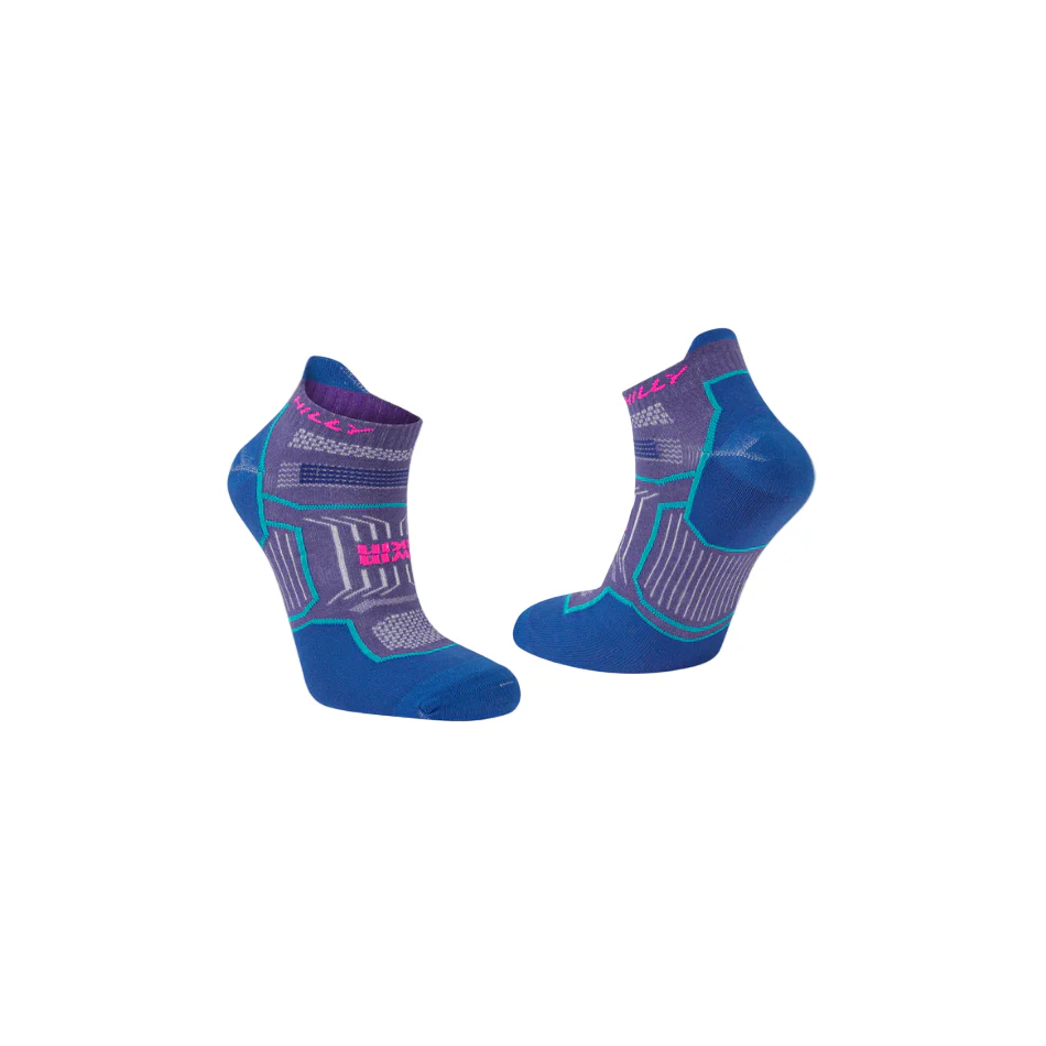 Hilly Unisex Twin Skin Socklet Med in Grape/Blue SS26 - Image 3