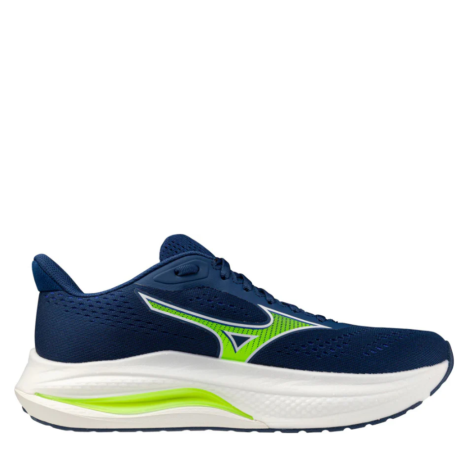 Mizuno Men's Wave Inspire 22 Running Shoes in Estate Blue/Lightning Yellow SS26