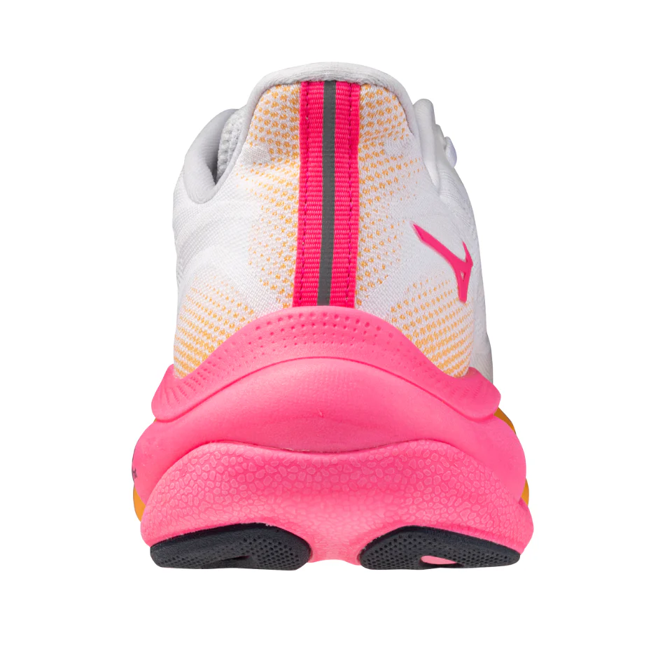 Mizuno Unisex Wave Sky 9 Running Shoes in White/Tang Orange/Pink Tetra AW25 - Image 5