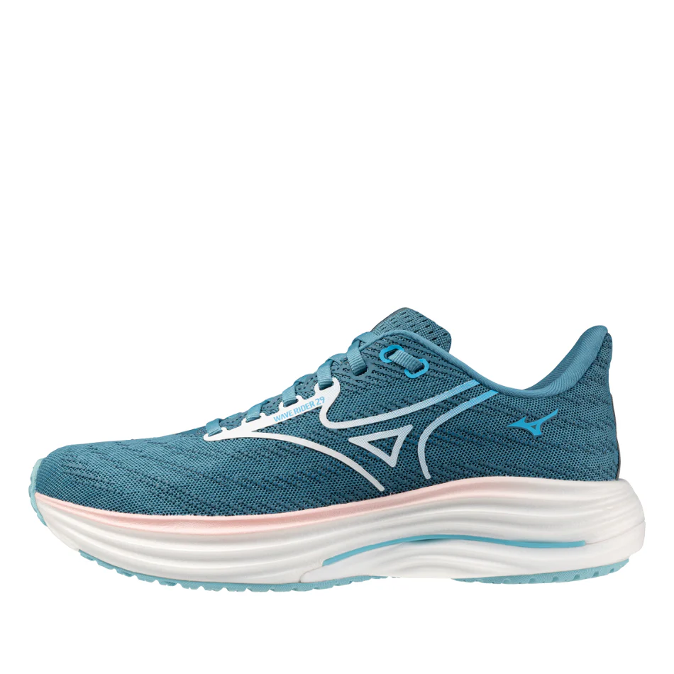 Mizuno Women's Wave Rider 29 Running Shoes in Lackspur/White/Pinkesque SS26 - Image 4