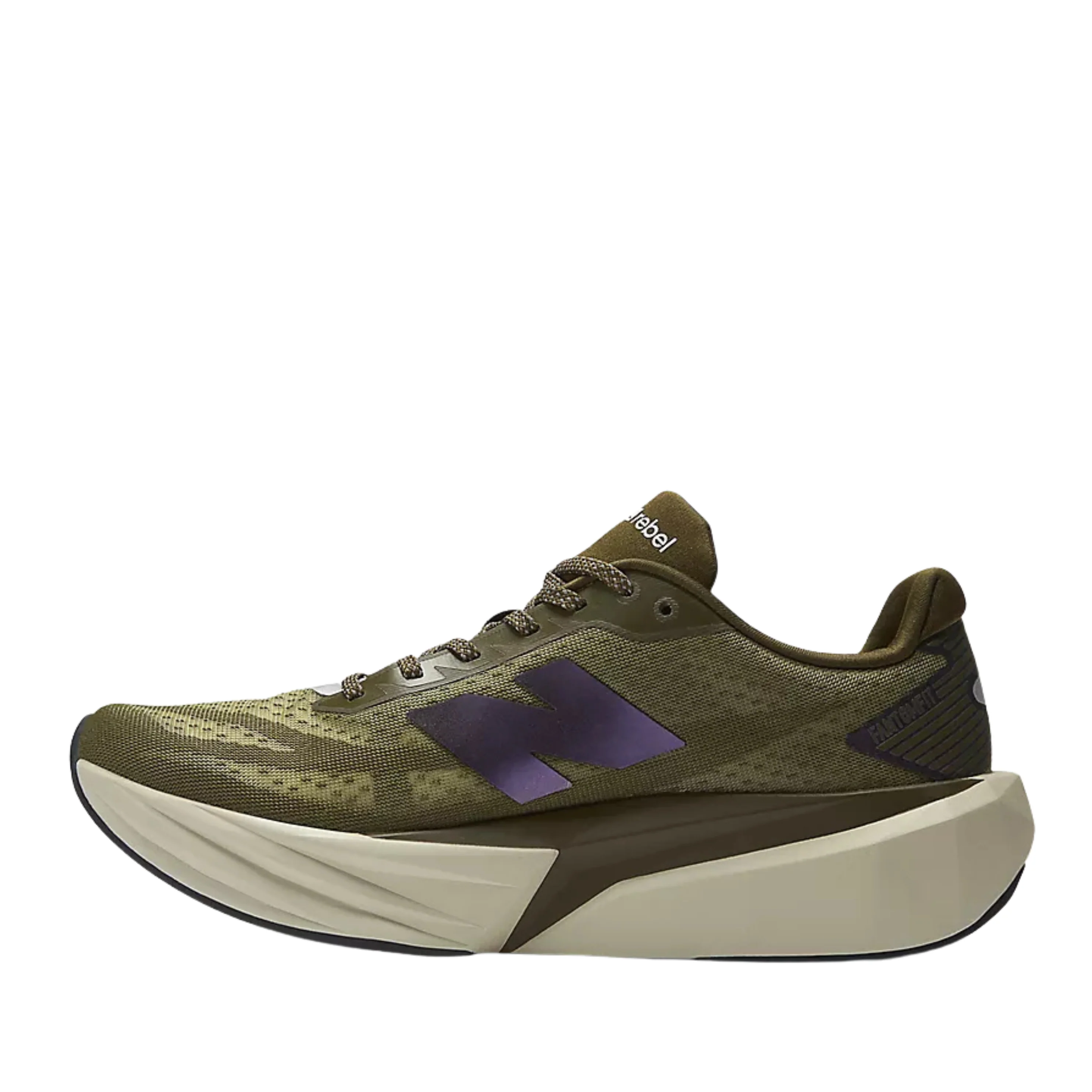 New Balance Men's Fuelcell Rebel v5 High Viz Running Shoes in Woodland/Shipyard/Silver Metallic AW25 - Image 2