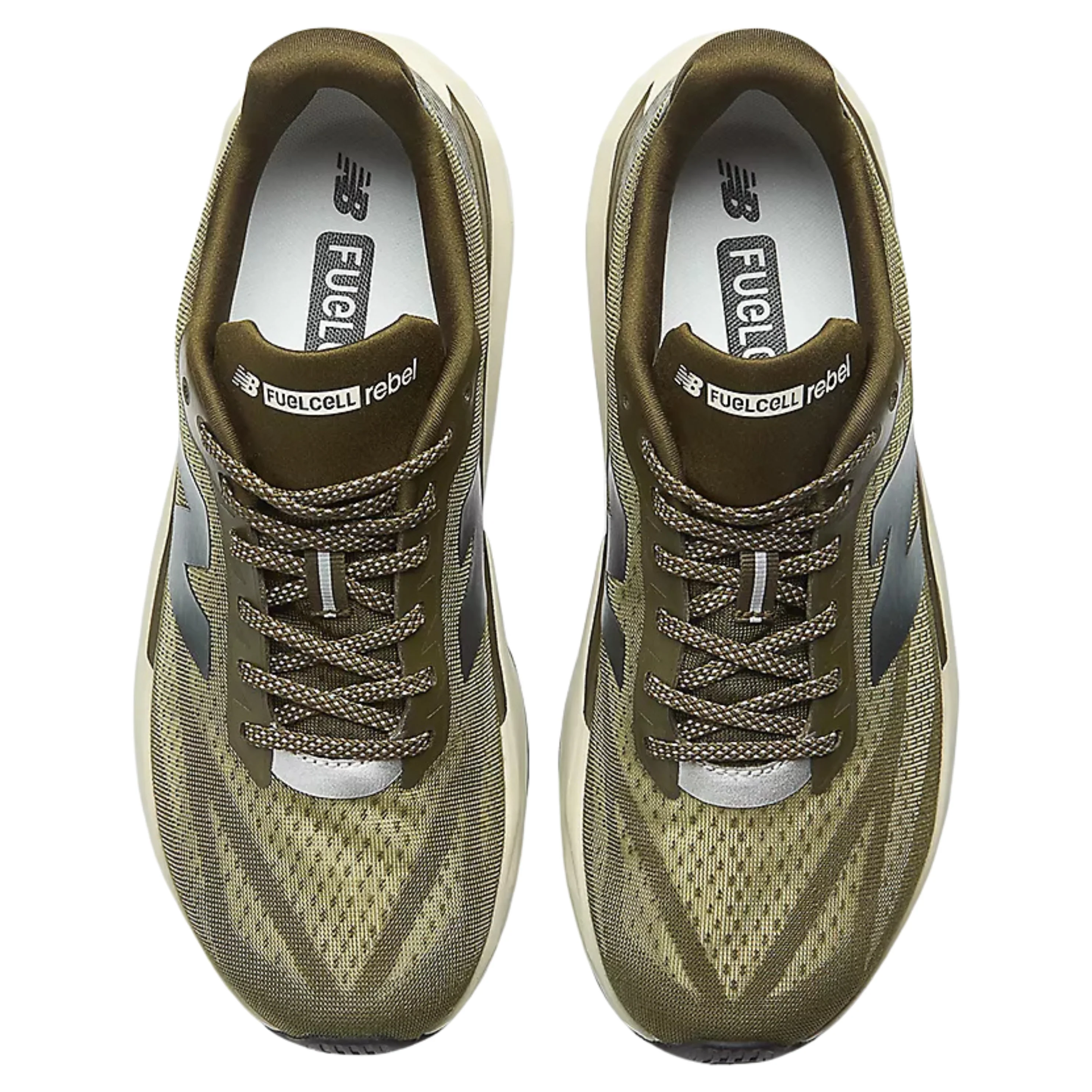 New Balance Men's Fuelcell Rebel v5 High Viz Running Shoes in Woodland/Shipyard/Silver Metallic AW25 - Image 3