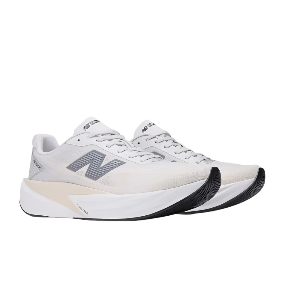 New Balance Men's Fuelcell Rebel v5 Running Shoes in Grey Matter/Linen/White AW25 - Image 4
