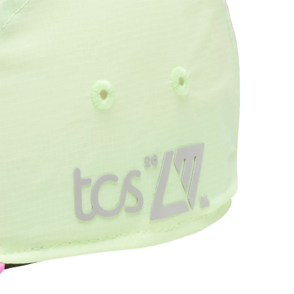 New Balance Unisex London Edition 5 Panel Everyday Trainer Hat in Pink Heat SS26 - Image 3