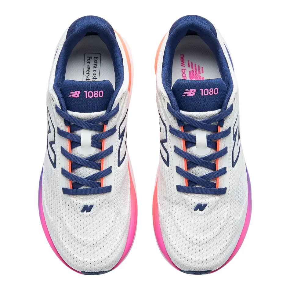 New Balance Women's 1080 v15 Running Shoes in Sea Salt/Glint Blue/Silver Metallic/Fairweather Blue SS26 - Image 5