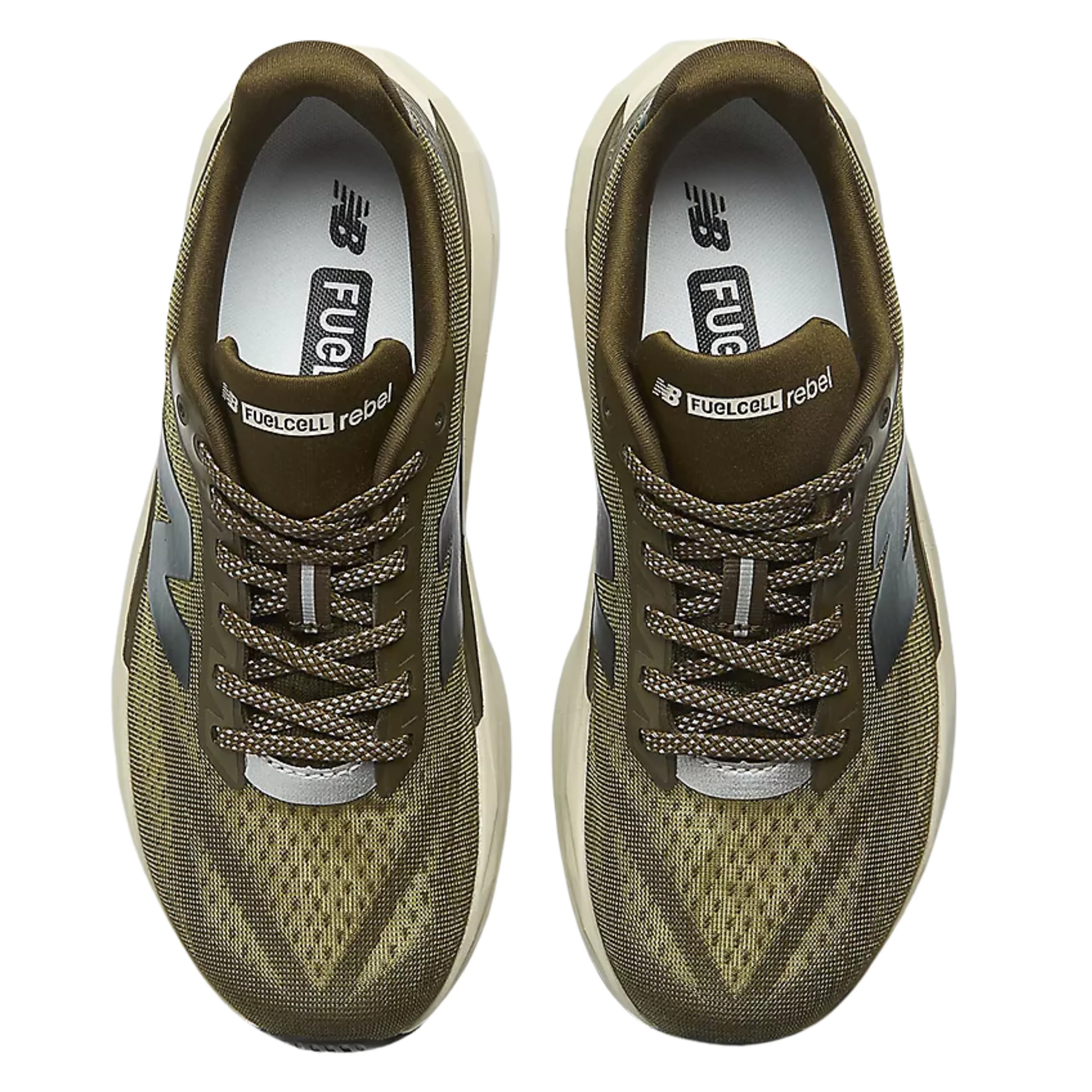 New Balance Women's Fuelcell Rebel v5 High Viz Running Shoes in Woodland/Shipyard/Silver Metallic AW25 - Image 2
