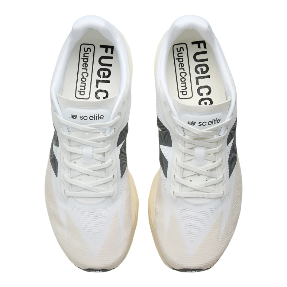 New Balance Women's Fuelcell Supercomp Elite V5 Running Shoes in Linen/White/Gold Metallic AW25 - Image 5