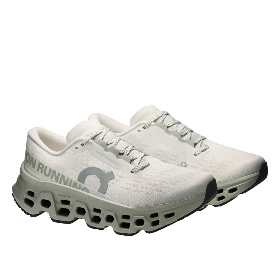 On Women's Cloudmonster 3 Running Shoes in Ivory/Tin SS26 - Image 4