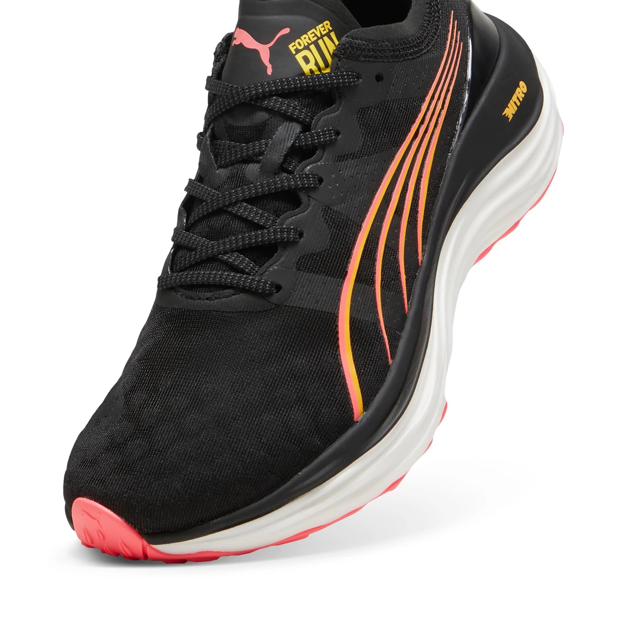 Puma Women's ForeverRun NITRO in Black-Sun Stream-Sunset Glow AW24 - Image 4