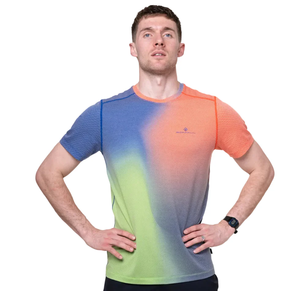 Ronhill Men's Tech Golden Hour Tee in Dark Cobalt Merge SS26 - Image 3