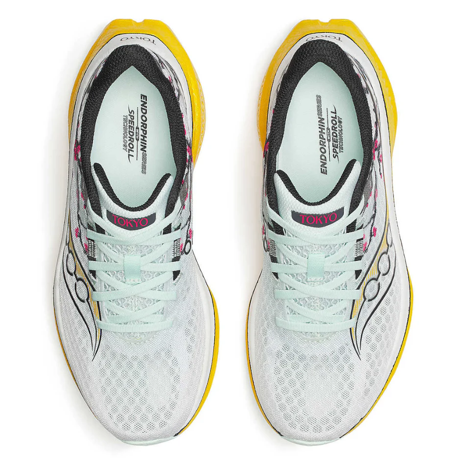 Saucony Women's Tokyo Endorphin Speed 5 Running Shoes in White/Fleur SS26 - Image 2