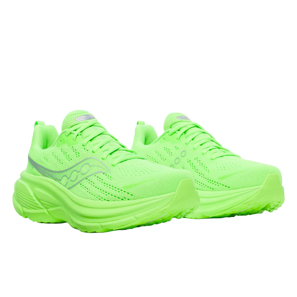 Saucony Men's Hurricane 25 Running Shoes in Silver/Slime SS26 - Image 4