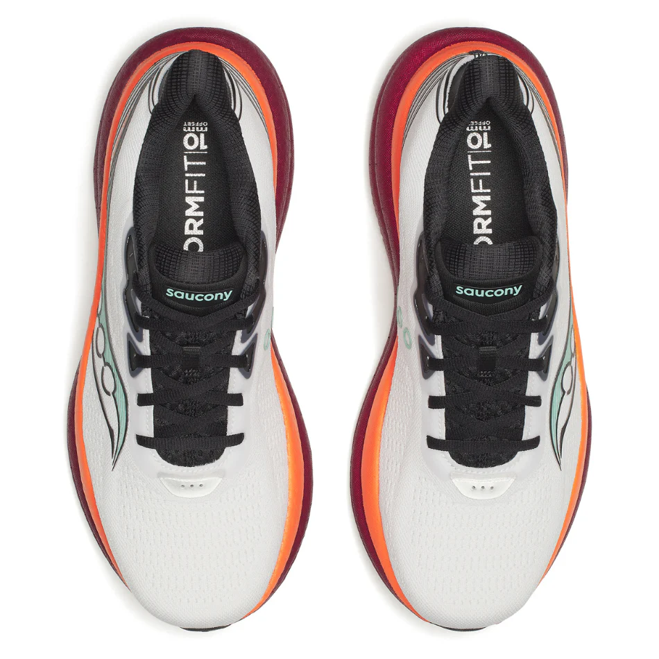 Saucony Men's Triumph 23 Running Shoes in White/Crimson SS26 - Image 2