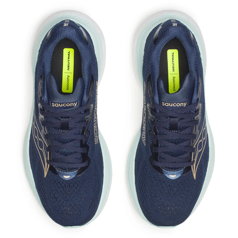 Saucony Women's Ride 19 Running Shoes in Navy/Aqua SS26 - Image 2