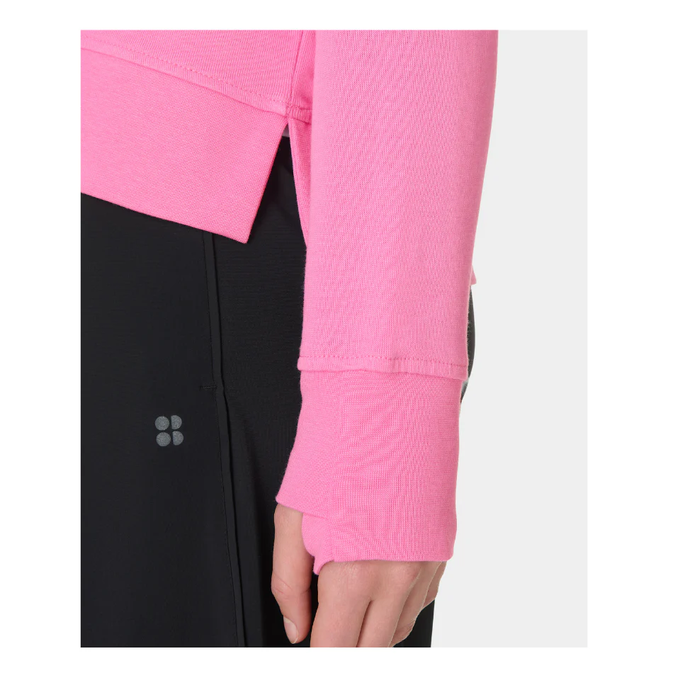 Sweaty Betty After Class Crop Sweatshirt in Guava Pink SS26 - Image 6