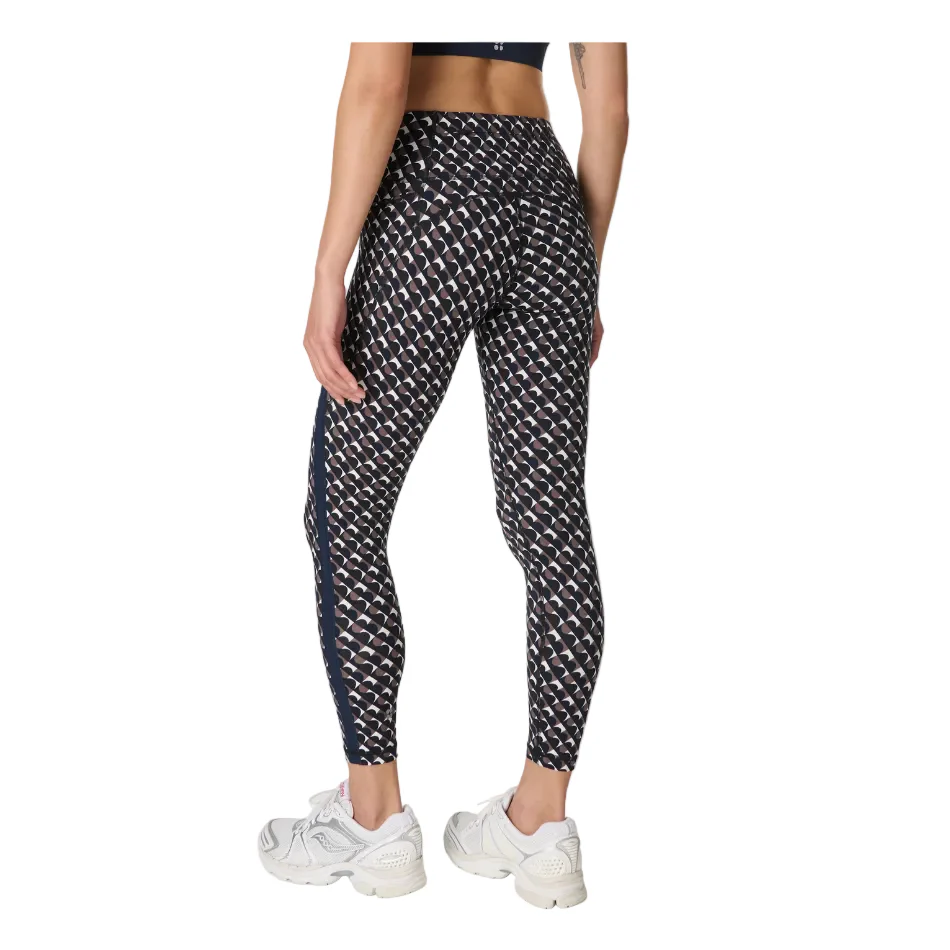 Sweaty Betty Power 7/8 Side Stripe Workout Leggings in Brown Arch Geo Print SS26 - Image 3