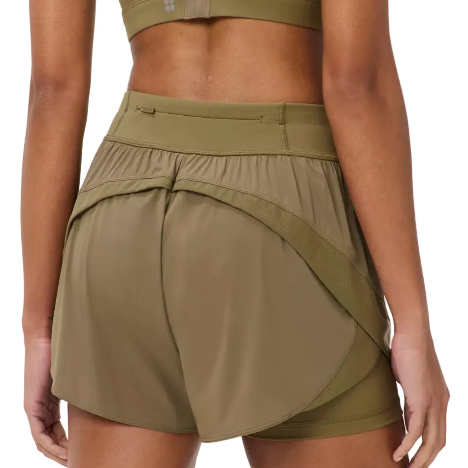 Sweaty Betty Tempo Run Shorts in Khaki Brown AW26 - Image 5